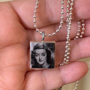 (2/$12. $/$20) Bette Davis Scrabble Necklace